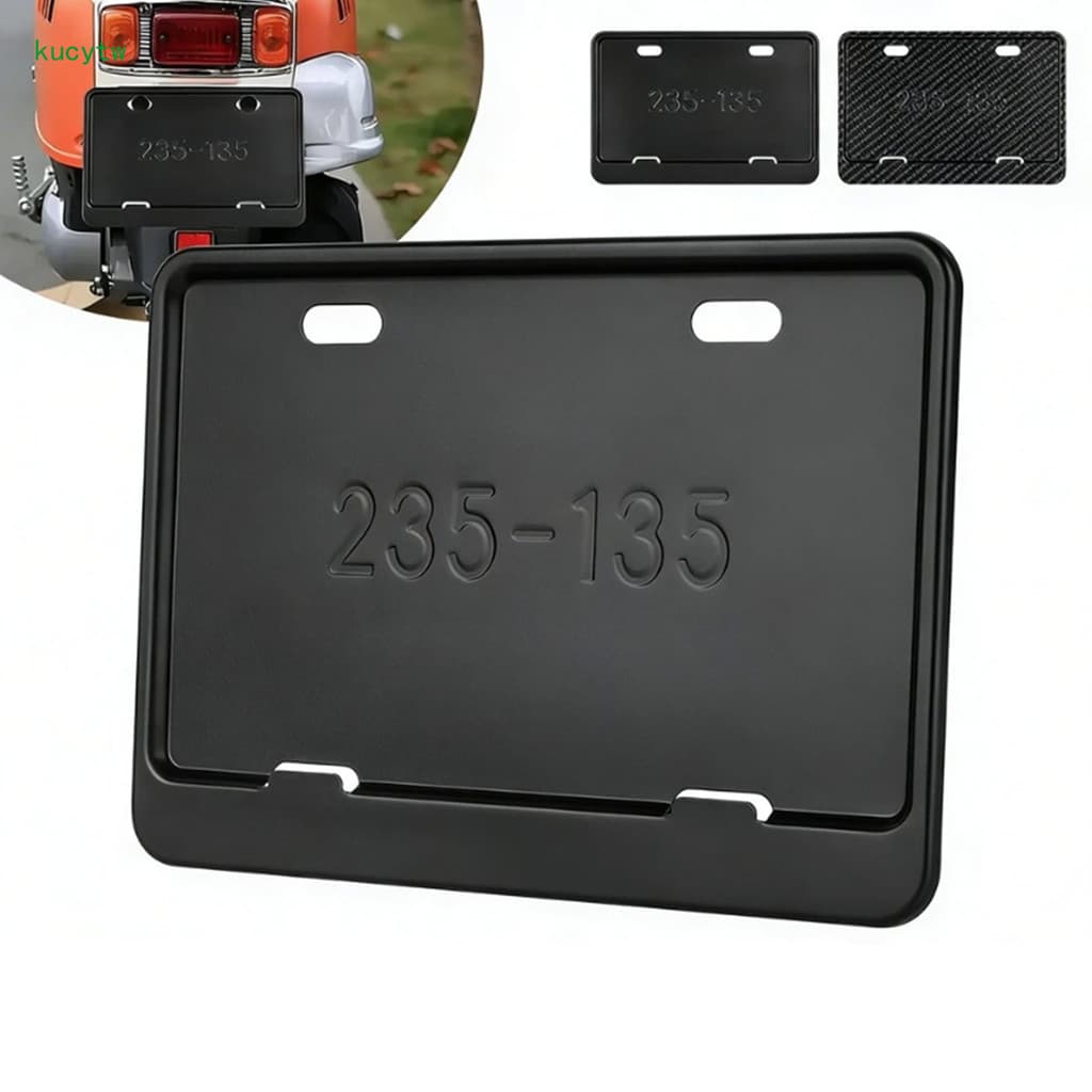 KW Quadro Da Placa De Licença Motocicleta Universal Liga Alumínio Moto Número Protetor Capa Suporte