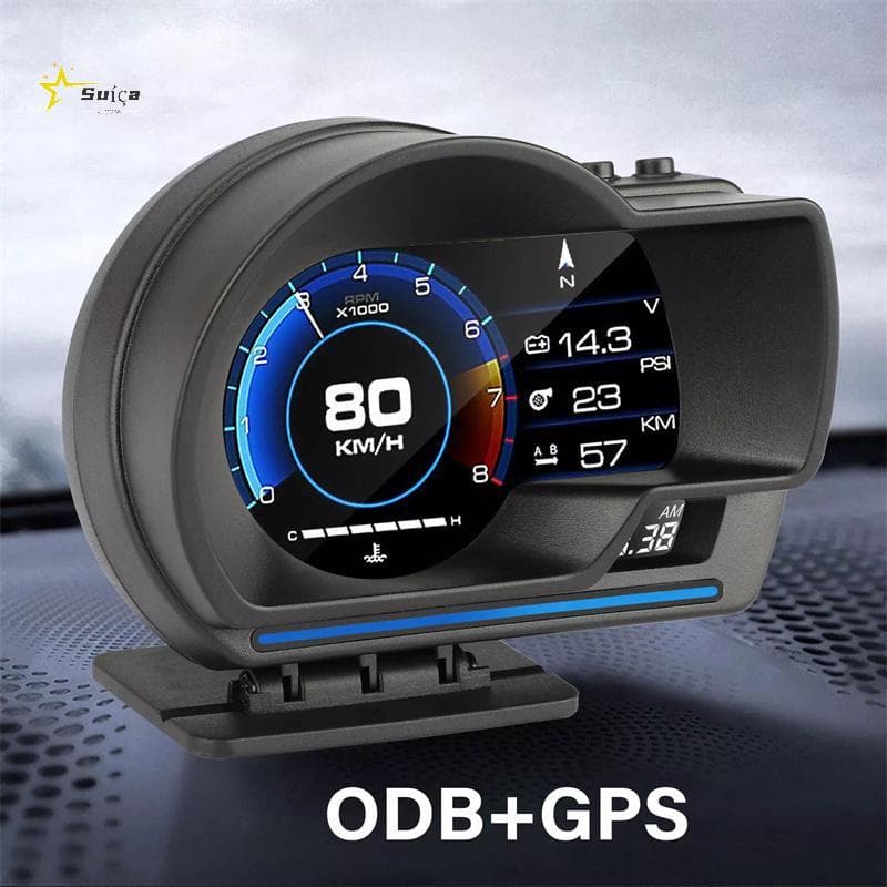 Awhrtwb Universal OBD2 E GPS Medidor De Sistemas Duplos Velocímetro Head Up Display Multifuncional Temperatura Da Água T