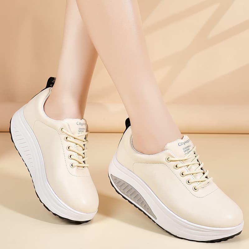 Sapatos de plataforma casuais estilo coreano que aumentam a altura para mulheres