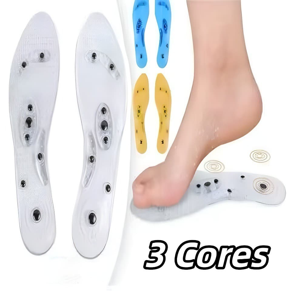 Palmilha Com 8 Magnetica Pontos Acupuntura Ortopedica Ativa Circulação Alívio Dores Cansaço Pés