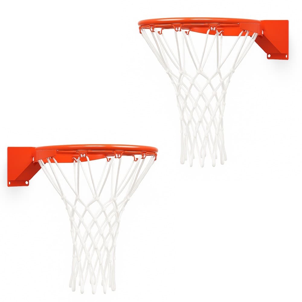 Kit 2 Aros De Basquete Kaemy 45cm Aço Duplo Reforçado Com Rede Grossa E Parafusos Inclusos