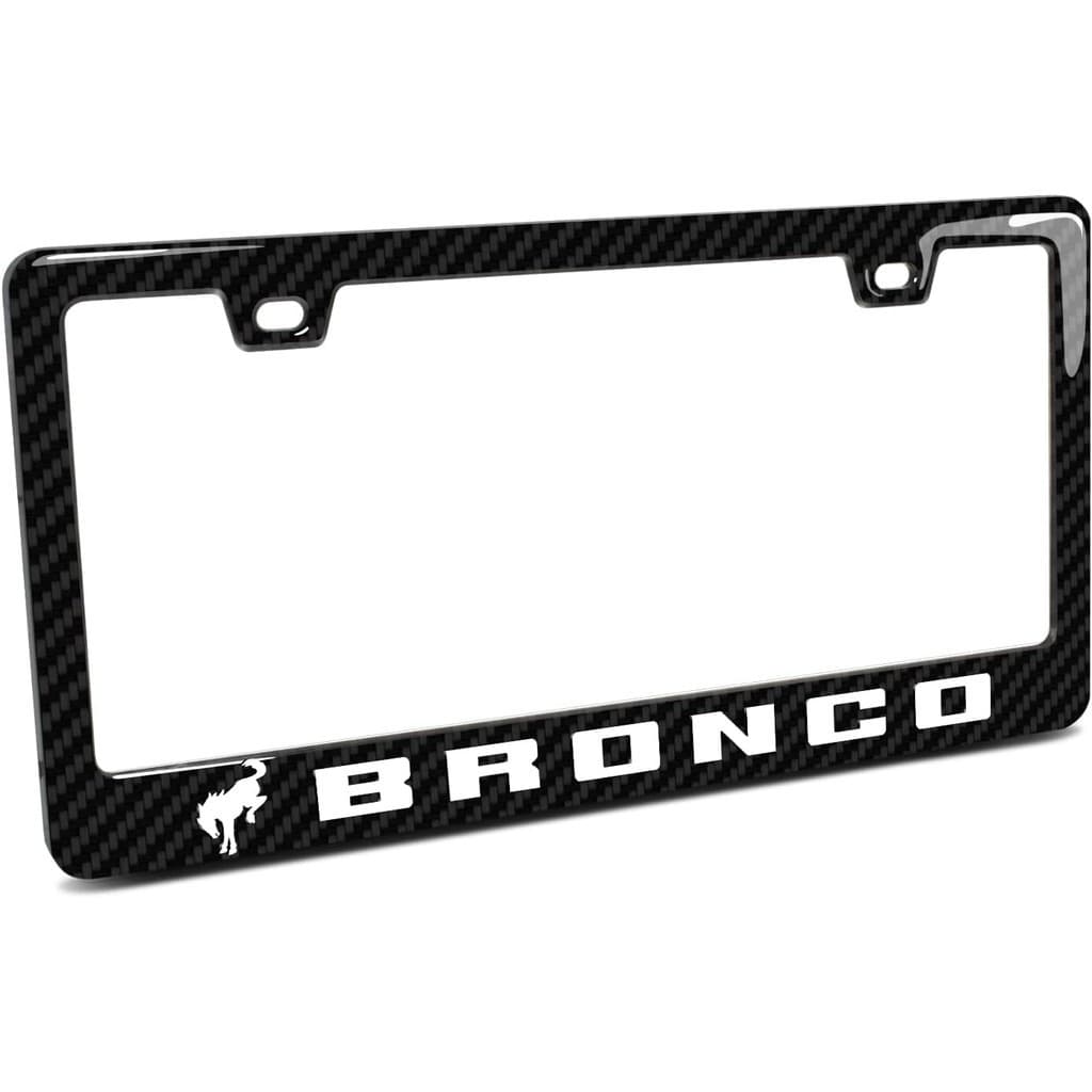 Para Ford Bronco Preto Real 3K Acabamento Em Fibra De Carbono Quadro De Placa De Licença De Plástico ABS