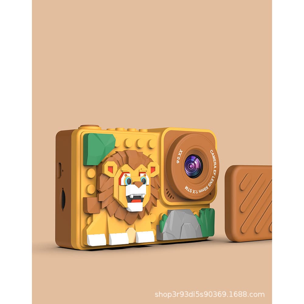 Criativa Blocos de Construção Câmera Digital HD Brinquedo com Dupla Câmera e Temas de Desenhos Animados