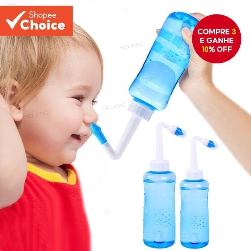 Lavador Nasal Neti Pote De Sal Fisiológico Para Crianças Adultas Alergias Sinusais 300/500ML