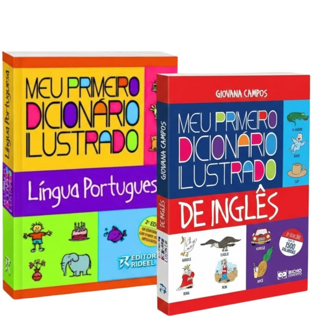 Kit 2 Combo Meu Primeiro Dicionário Ilustrado Português E Inglês Pronta Entrega