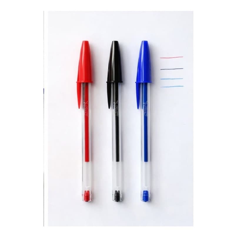 Kit 3 Canetas Bic Azul Preta Vermelha Escrita Suave Oferta!!