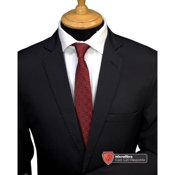 Terno Microfibra Preto Liso