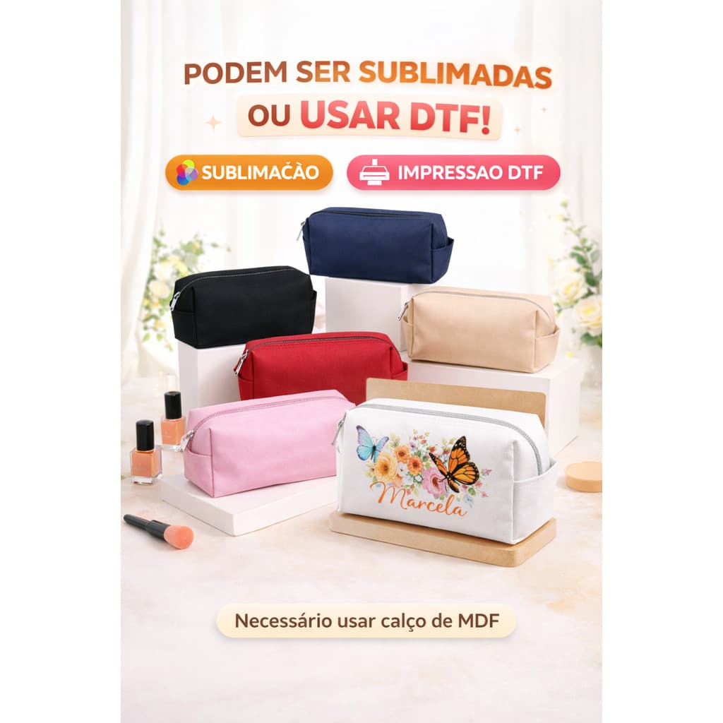 Kit De Necessaires Lisas no Atacado Para Personalizar Brinde