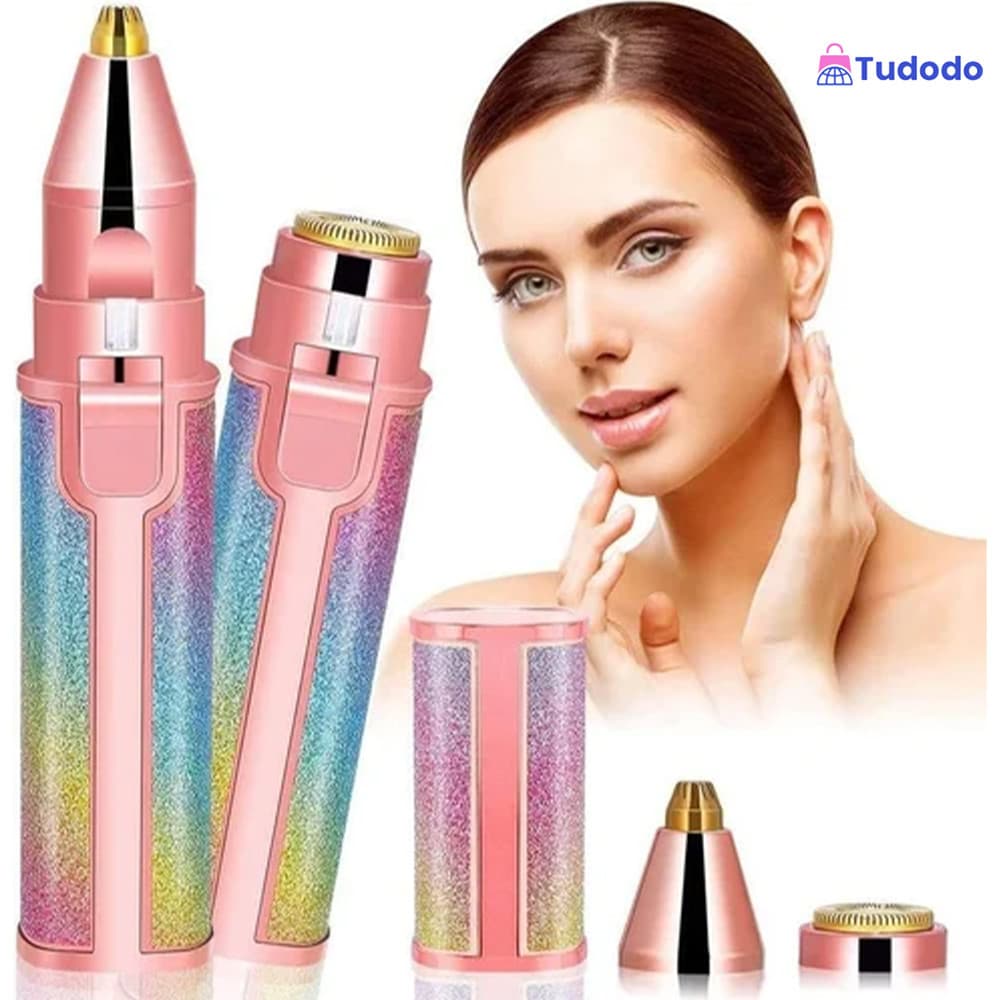 Depilador Facial 2 em 1 Recarregável USB Removedor de Pelos Sobrancelha e Buço Profissional Portátil