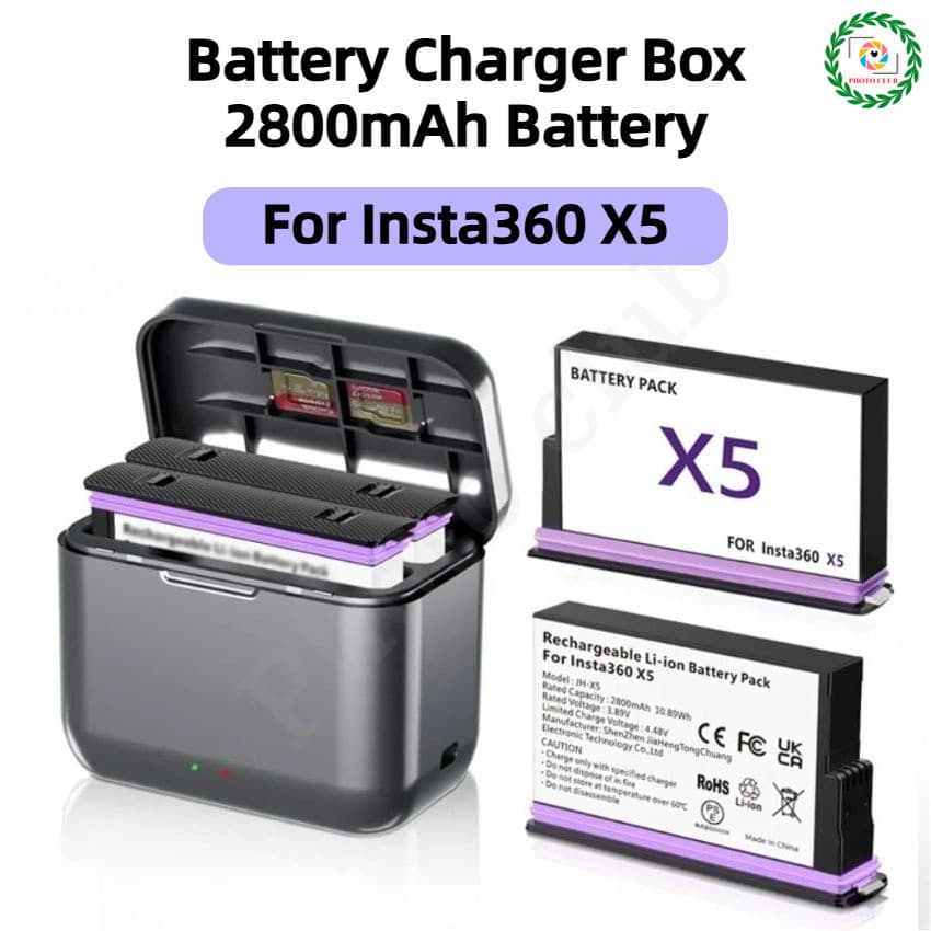 Carregador De Bateria Para Insta360 X5/2800mAh kit