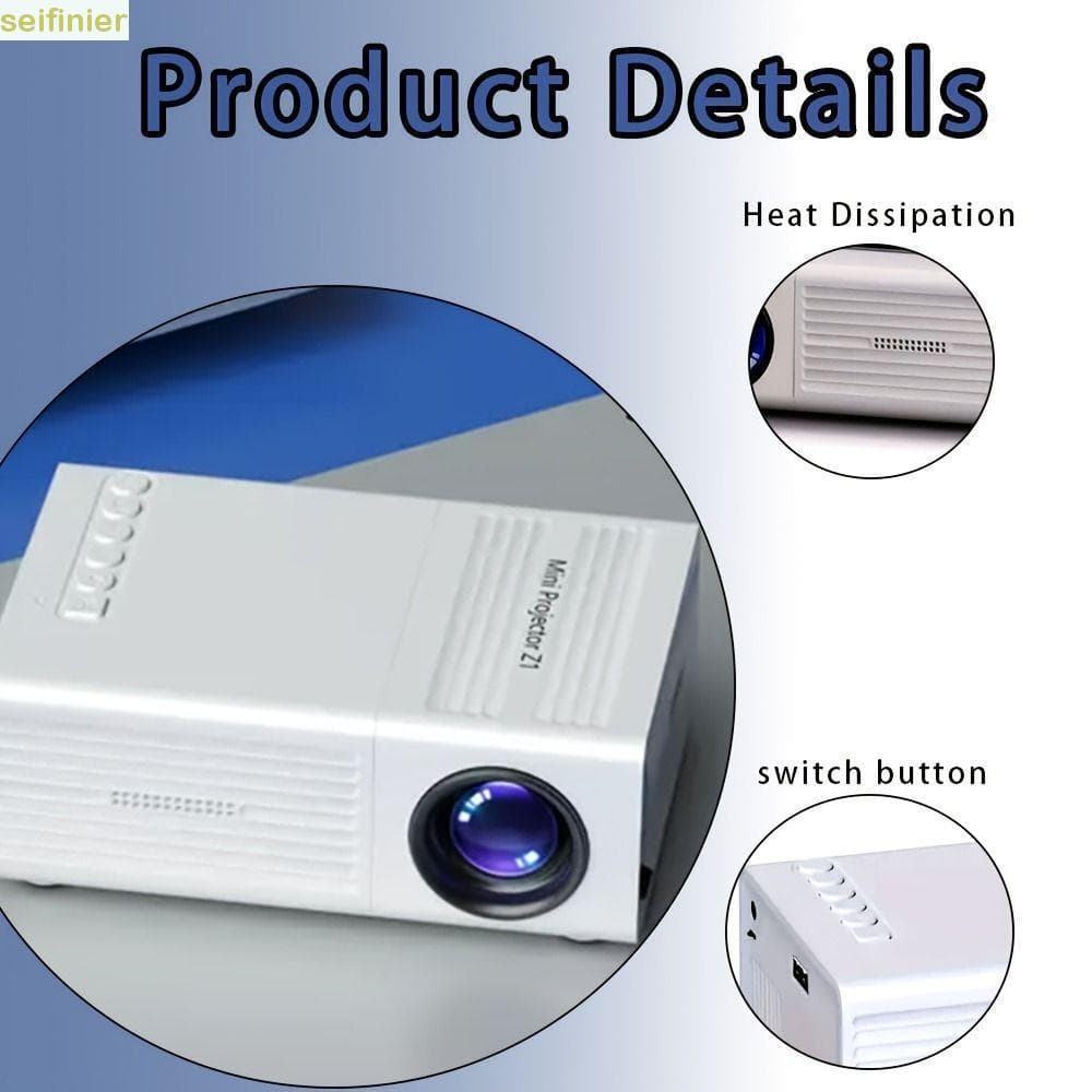 SEIFINIER Mini Projetor , Alto-Falante Embutido Controle Remoto Portátil , Tecnologia LCD LED