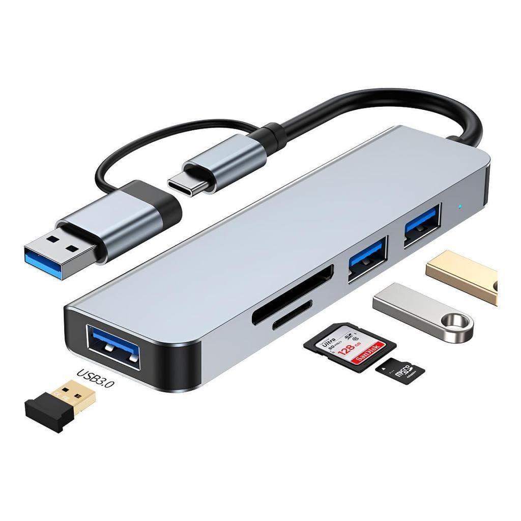 5 Em 2 Hub Usb 3.0 Adaptador Tf/sd Dock Multiportas Pc Mac Bm-8641