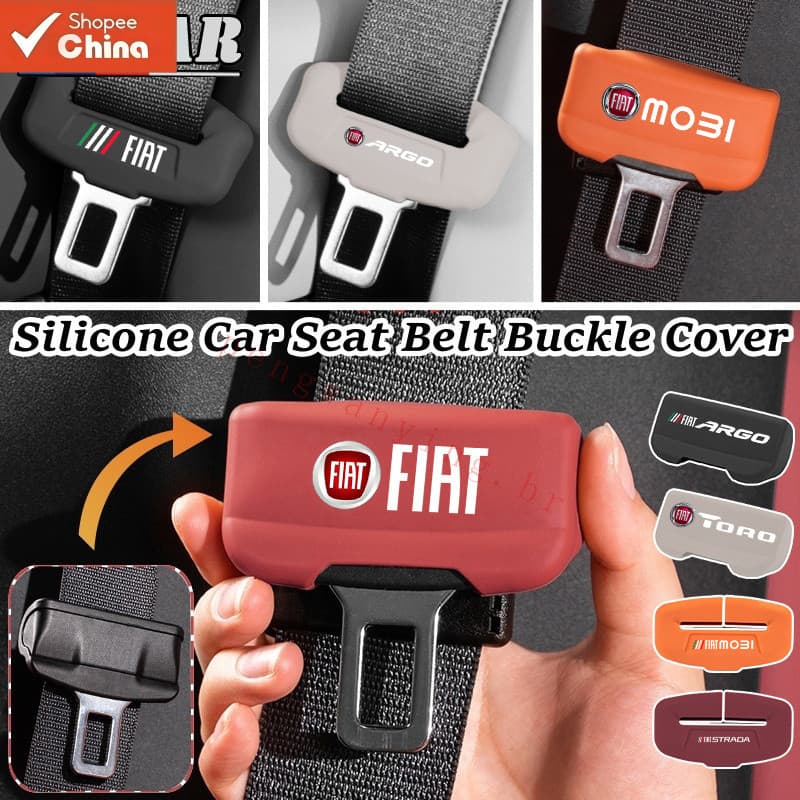Capa Protetora de Silicone para Fivela de Cinto de Segurança de Carro Fiat, Antiderrapante e Anti-Risco para VK3J