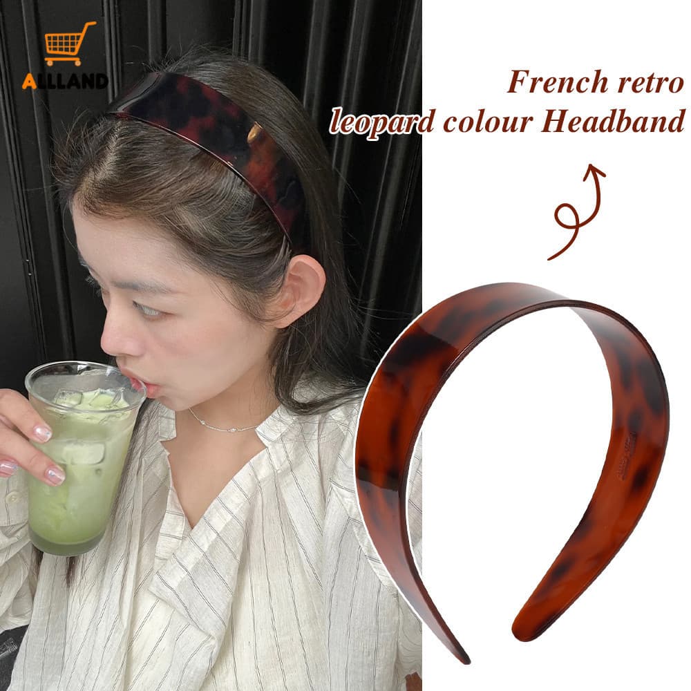 Tiara De Acetato Da Moda – Larga De Leopardo , Acessórios Para Cabelo Femininos E Meninas