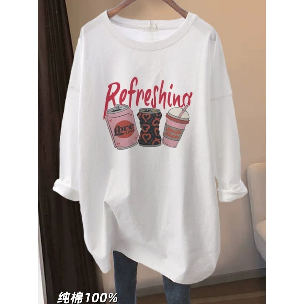 Roupa de maternidade novo estilo puro algodão manga comprida camiseta feminina topo pequeno primavera outono solto taman