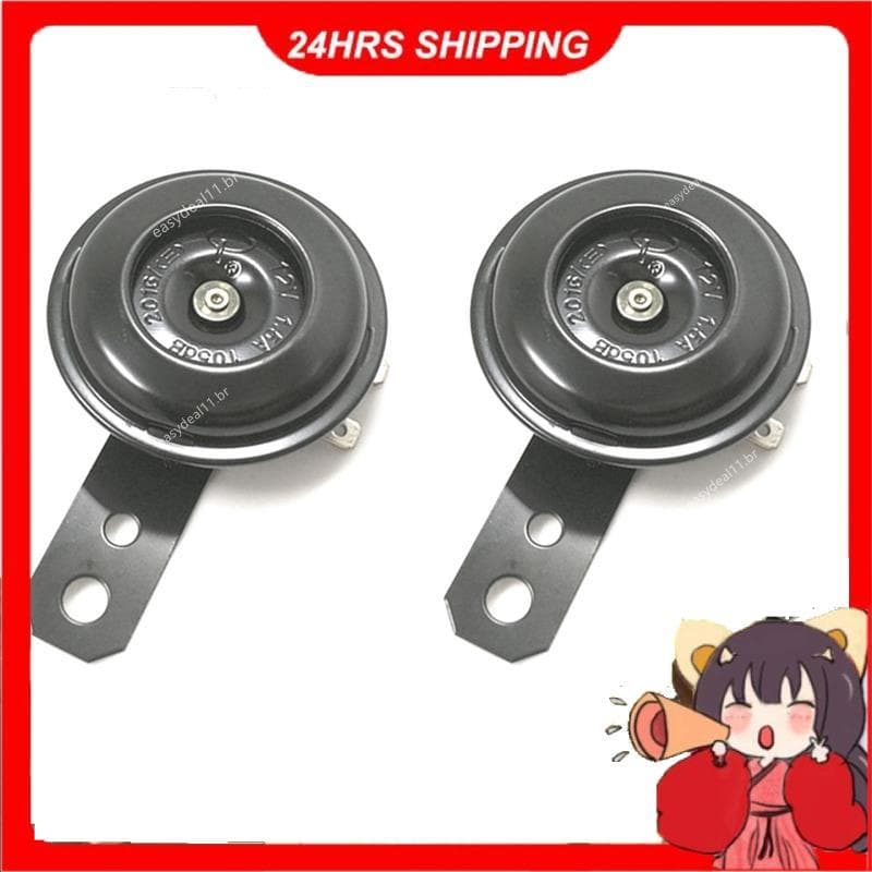 Buzina Elétrica Para Motocicleta , 2 Peças , Universal , À Prova D'água , Redonda , Alto-Falante , 12V , 1.5A , 105db , 