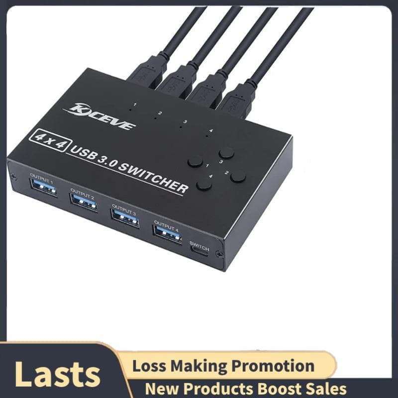 USB 3.0 Switcher KM Switch 4 Computador Portátil PC Desktops Hub Divisor KVM Para Pro Teclado Mouse Peças De Reposição A