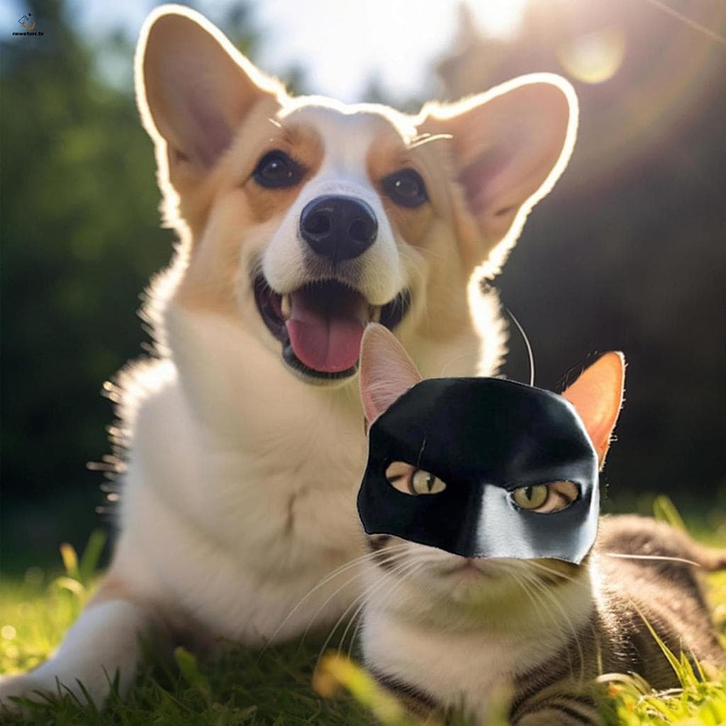 Gato Morcego Máscara De Halloween Traje Engraçado Animal De Estimação Headwear Para Cosplay Vestir Acessórios