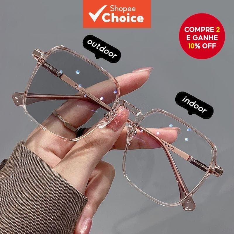 2025 Óculos Fotocromáticos Femininos | Bloqueadores De Luz Azul Lentes Que Mudam De Cor De Armação Grande