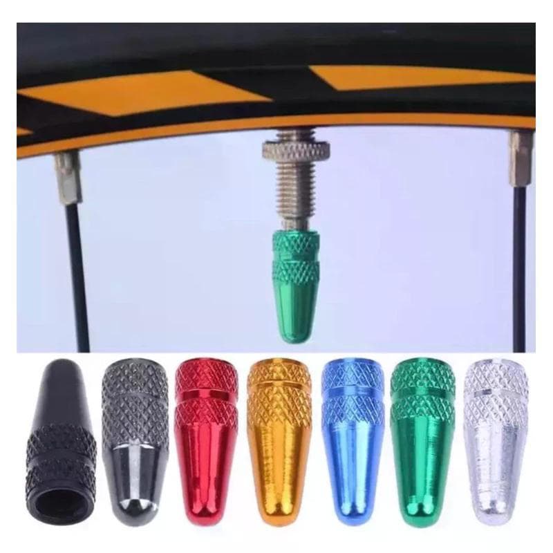 Kit 2 Tampinhas Tampa Bico Fino Válvula Pneu Bike Alumínio Bicicleta Acessórios Roda