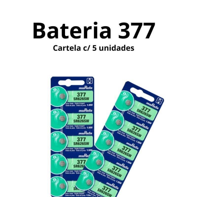 Murata / Sony 377 SR626SW 1.55v - Cart. c/5 un 377 para relogios