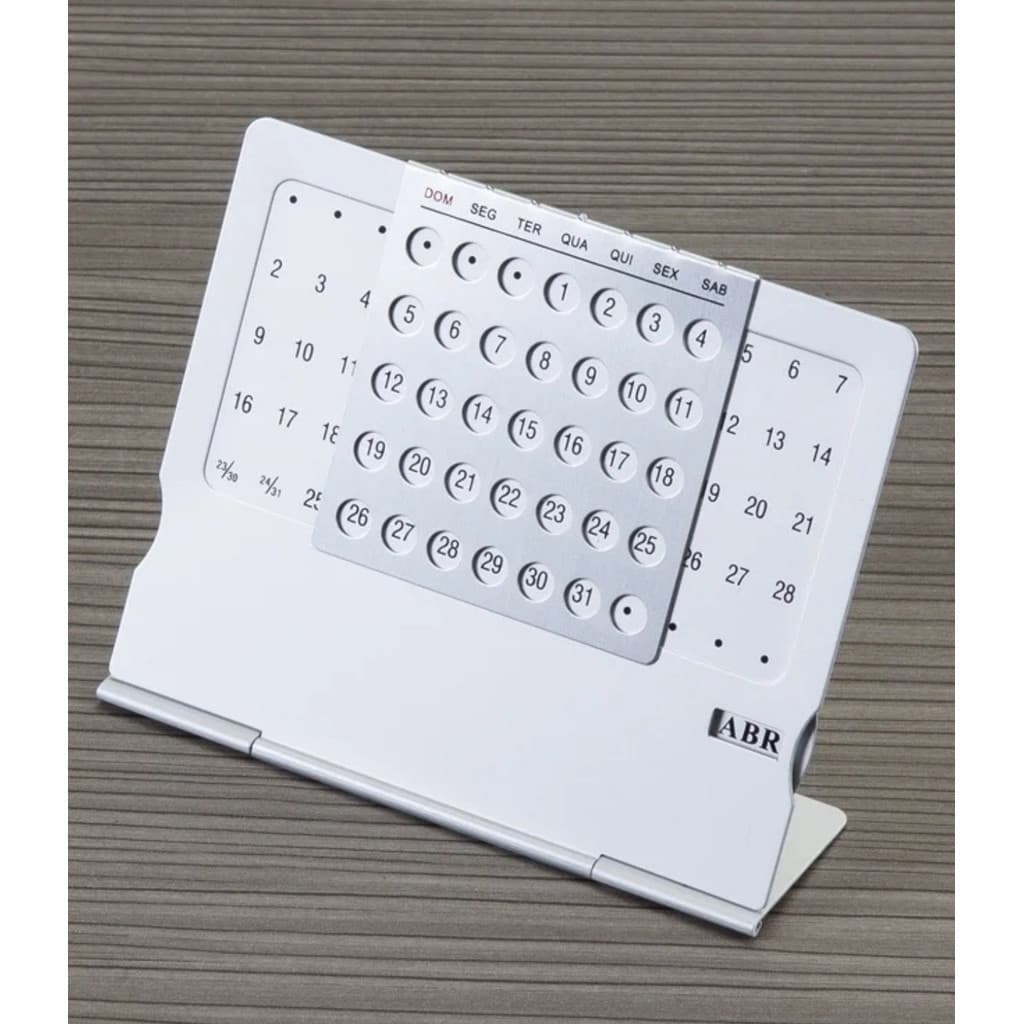 Calendário Perpétuo De Mesa Em Metal Ajustável