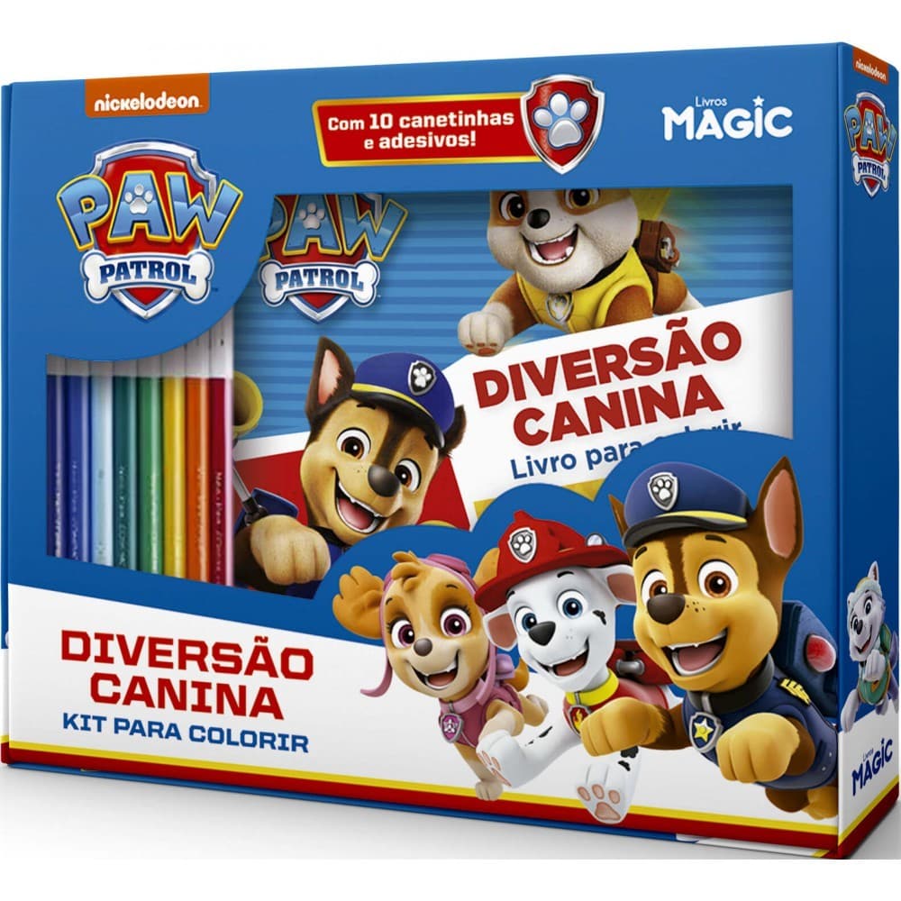 Livro Patrulha Canina - Diversão Canina Kit para Colorir