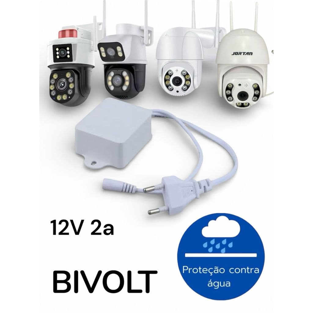 Fonte Branca Para Camera De Segurança 12v 2a Reposiçao Varios Modelos varios modelos IT-BLUE JORTAN LOF LEBOSS IPEGA