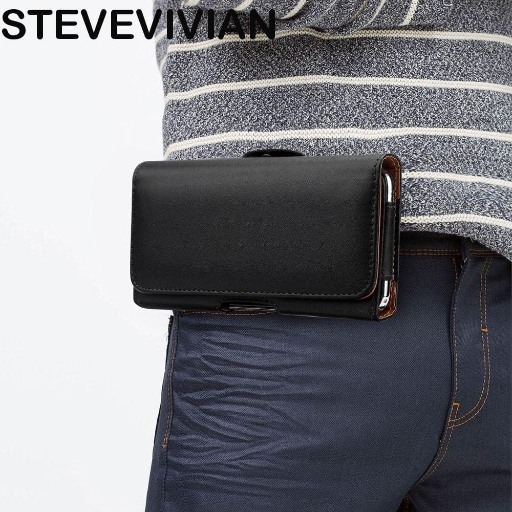 STEVEVIVIAN Capa De Telefone De Couro Para Acampamento Smartphone Flip Pockets Porta-Cartões Carteira Bolsa Multifuncion