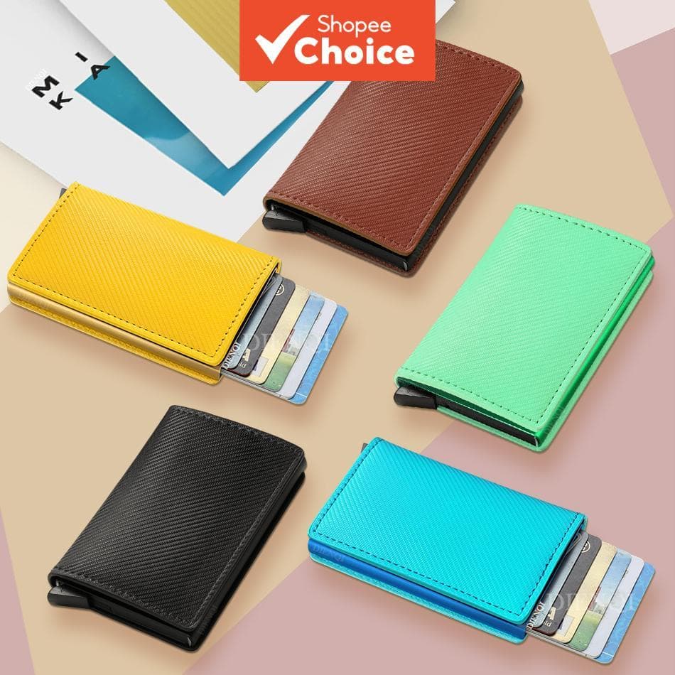  Porta-cartões de Crédito Candy Color para Mulheres, Carteira Minimalista RFID, Slim, Porta-cartões de Visita, Caixa de