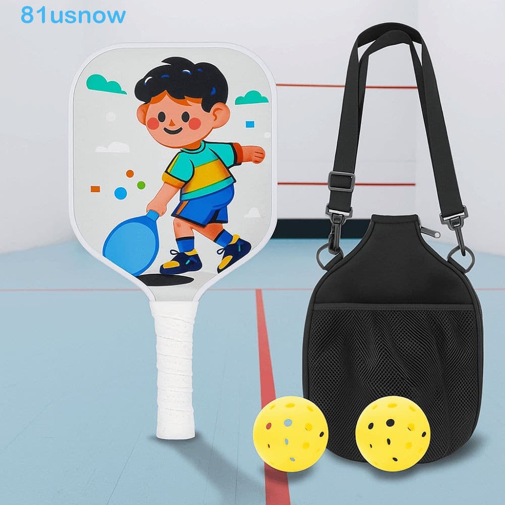 Conjunto De Pickleball Infantil USNOW1 , Colorido De Desenho Animado , Raquetes Infantis Duráveis