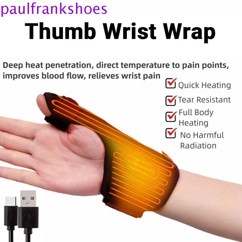 PAULFRANKSHOES Fita De Massagem De Pulso Para Polegar , Envoltório Aquecido Respirável Elétrico Compressa Quente