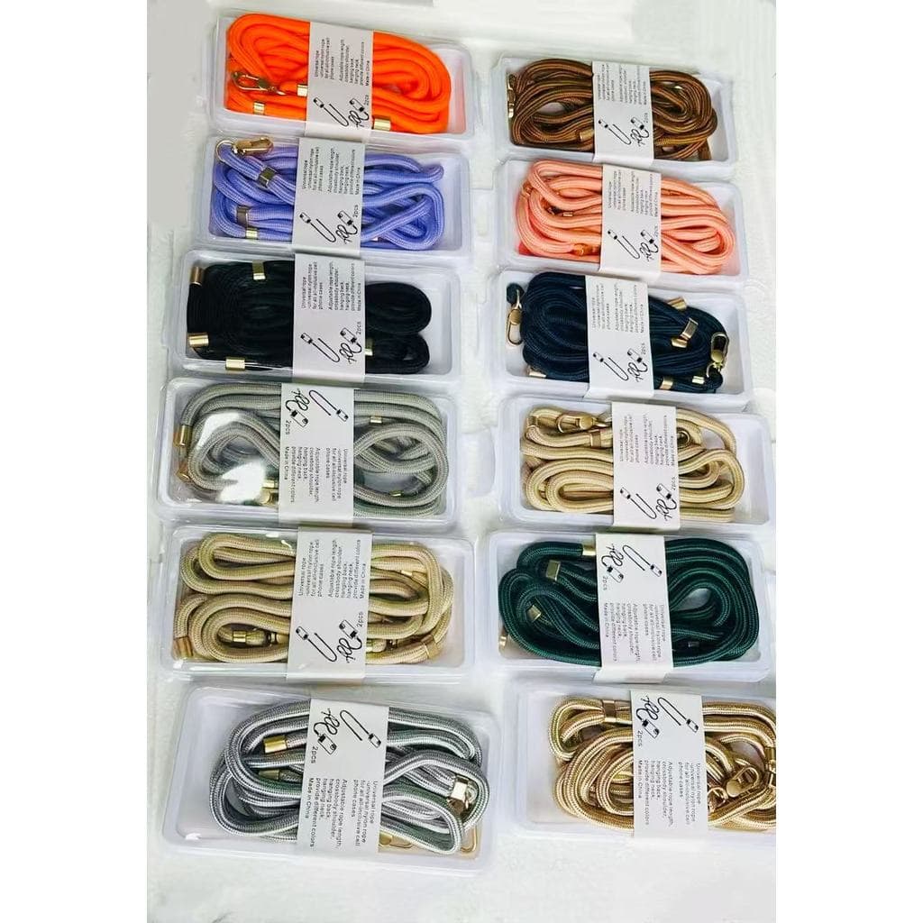 Kit de luxo Dulpo cordão para pescoço para mão Dourado Cordao Duplo forte para celular iPhone androide