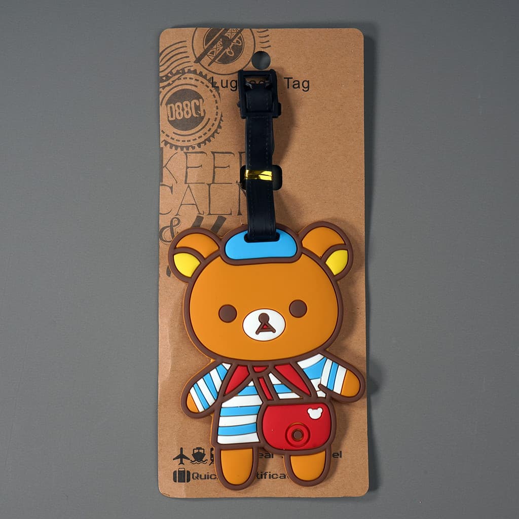 Etiqueta de bagagem fofa indispensável para viagem Ursinho Rilakkuma Rilakkuma Etiqueta de bagagem BRRL