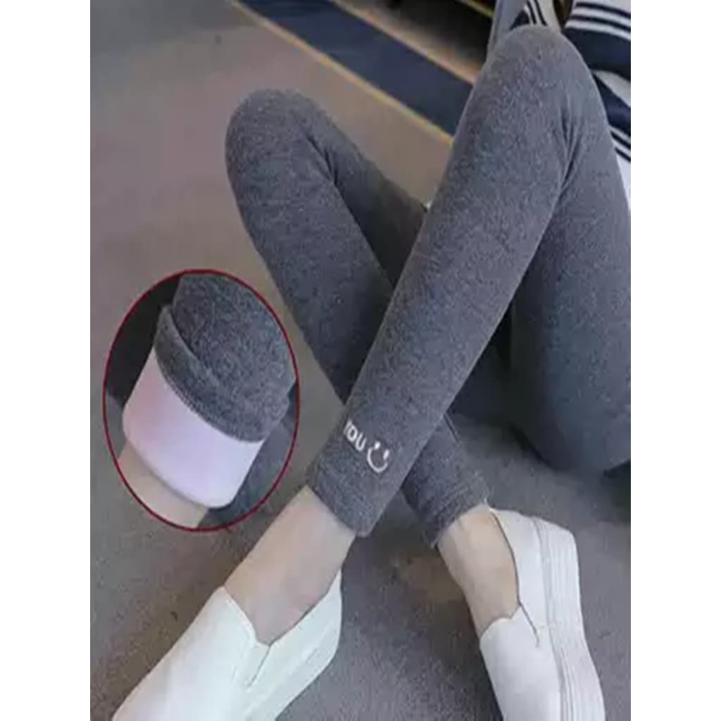 Calças de maternidade outono inverno roupas algodão poliéster Leggings calças forro de lã espessamento estilo influencia