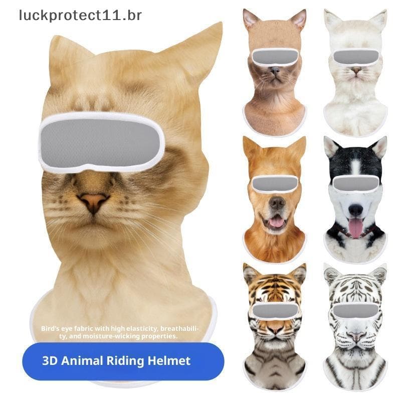LTBR 1 Pçs Bonito Animal Balaclava Motocicleta Motocross Esqui Snowboard Chapéu 3D Gato Rosto Cobrindo Cheio Capuz Másca