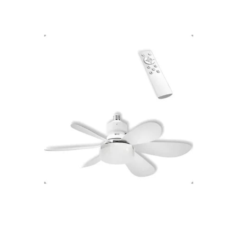 Ventilador Teto Bocal E27 Com Luz 60w 3 Tipos de Luz Controle Remoto Ventilador Com 5 Par Bivolt