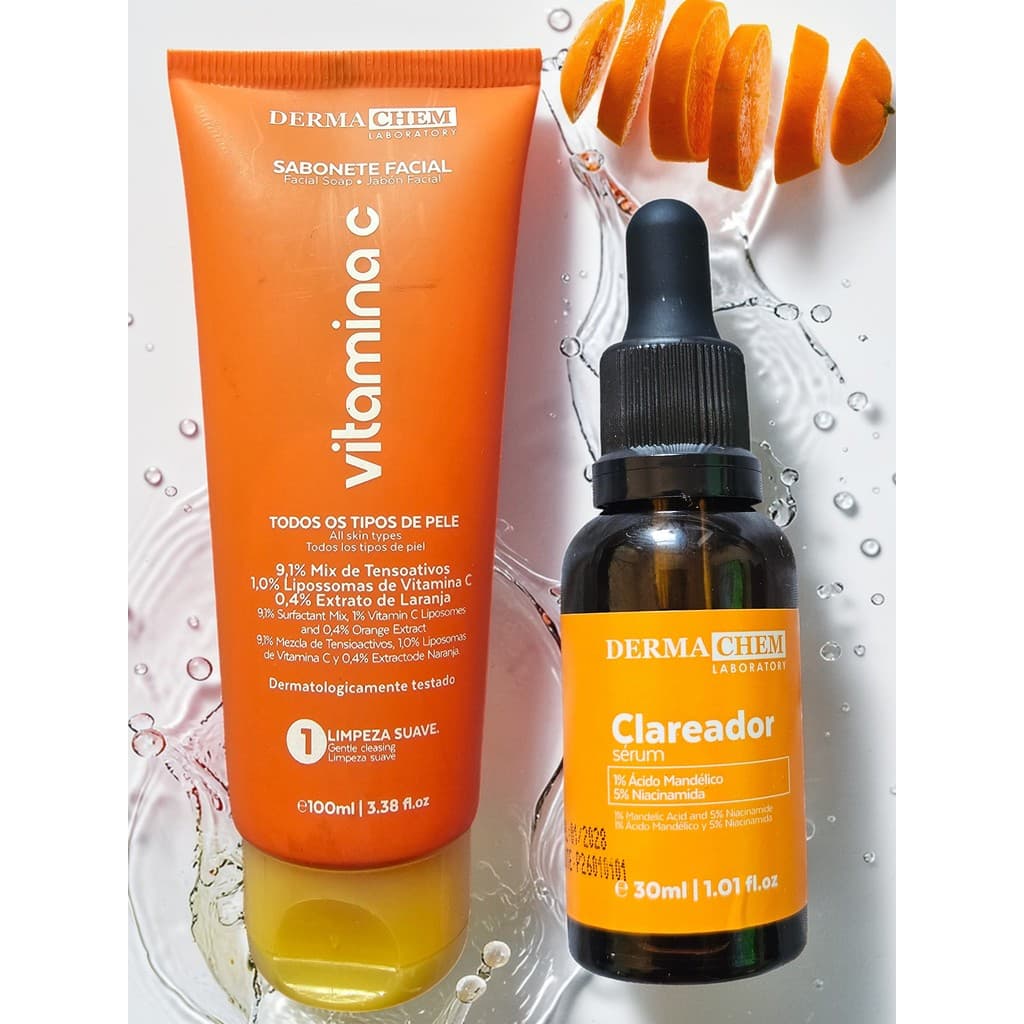 DermaChem Kit Serum Clareador e Sabonete Vitamina C