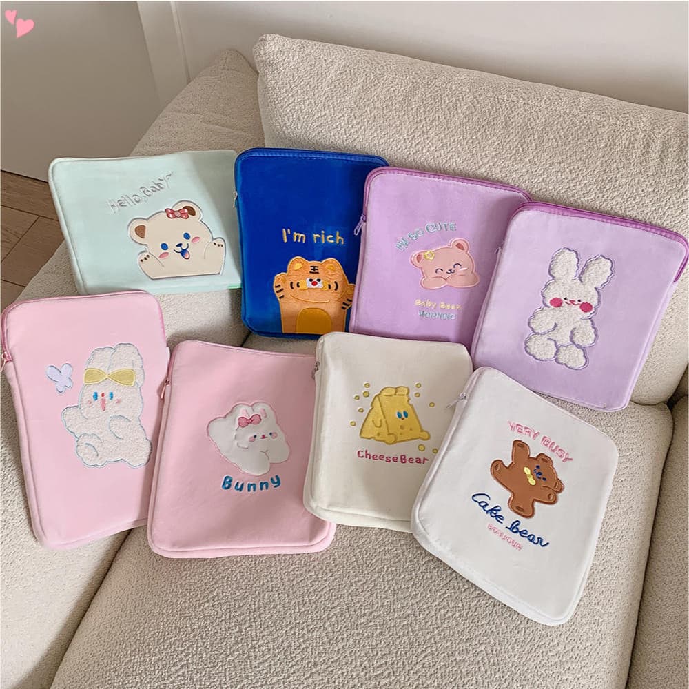 Bolsa Caprichosa Para Tablet De Desenho Animado , Portátil , Peluda , Manga Ipad , Ultramacia , Fofa , 11 Espaços , Capa