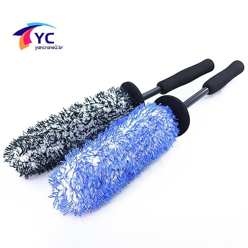 YCBR Rodas Escova Lavagem De Carro Super Microfibra Premium Alça Antiderrapante Fácil De Limpar Jantes Raios Roda Acessó