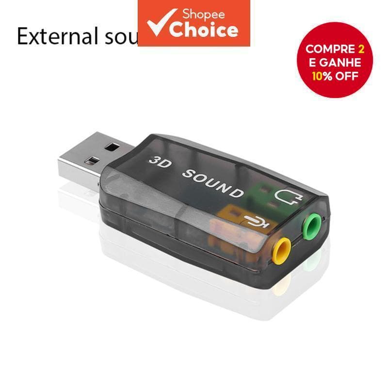 5.1 Canal De Som USB Placa Independente Computador Externo Para Substituir PCI notebook interface De Áudio