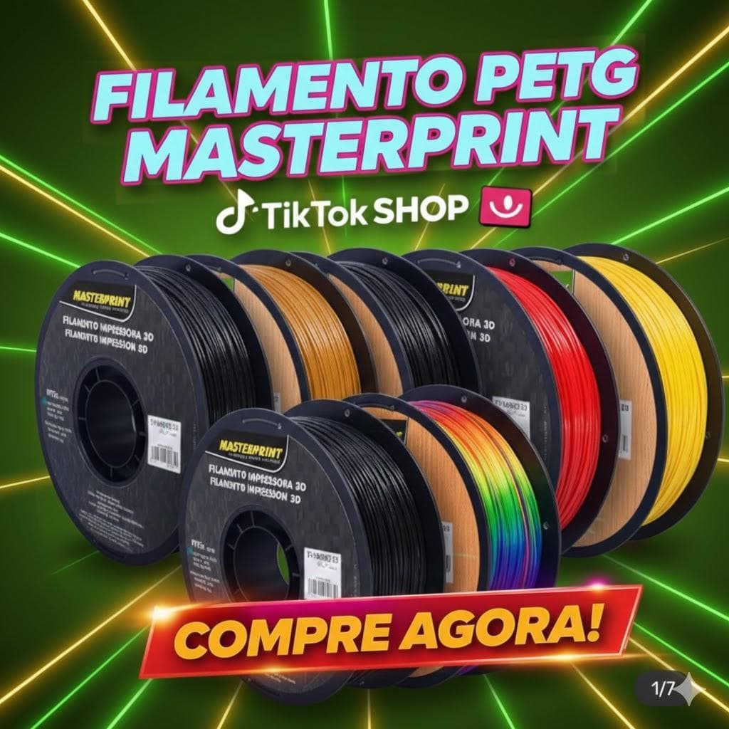 Promoção de Filamento PETG Masterprint Premium Para impressora 3d 1.75mm - Várias opções de cores disponíveis