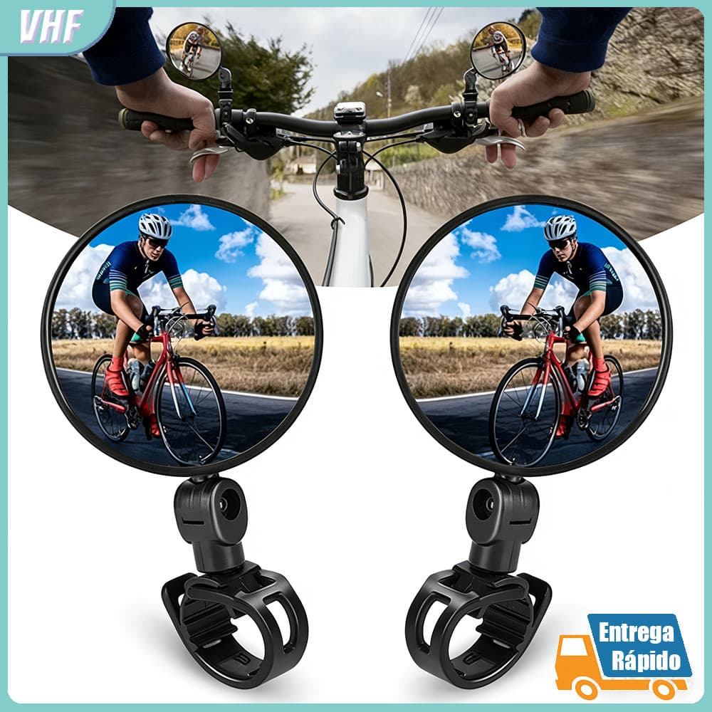 2 Unidades Espelhos Bicicleta Acessórios Ângulo Largo Ajustável