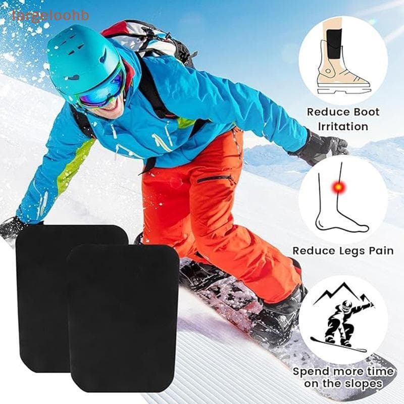 [largeloohb] Caneleira De Esqui 4 Peças Forro De Bota Estofamento Elástico Proteção De Caneleiras De Snowboard Para Adol
