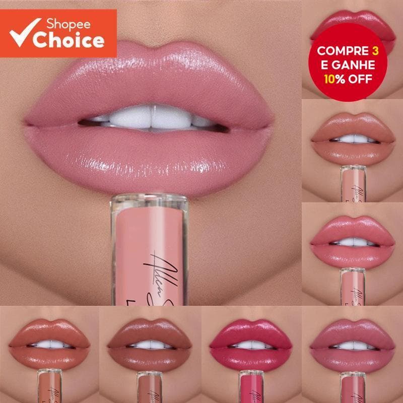 Creme Brilho Labial à Prova d'Água com Longa Duração e Cor Vívida - Beleza Europeu Americano