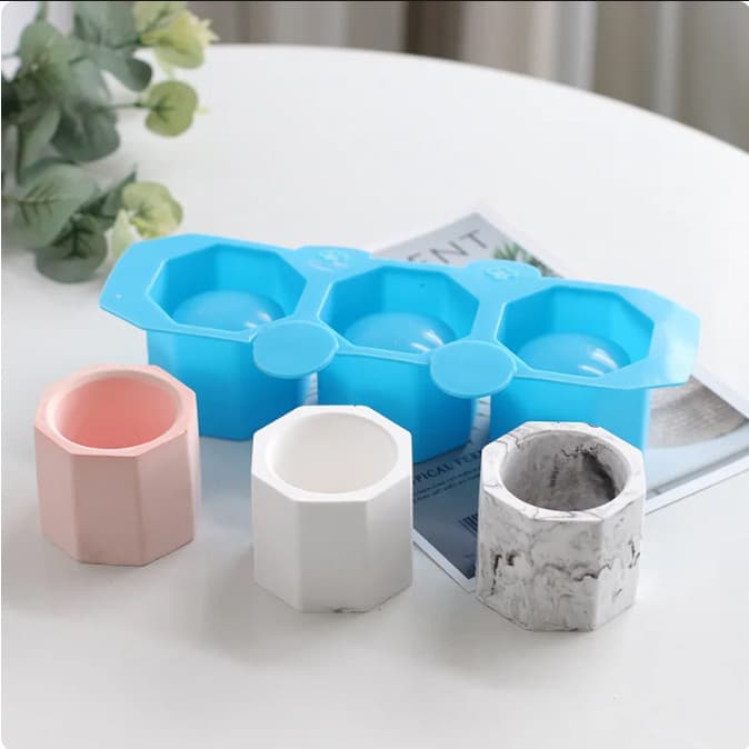 Molde de Silicone para Vasinho de Gesso e Concreto – Forma para Vasos (22x9,3x4,8cm)