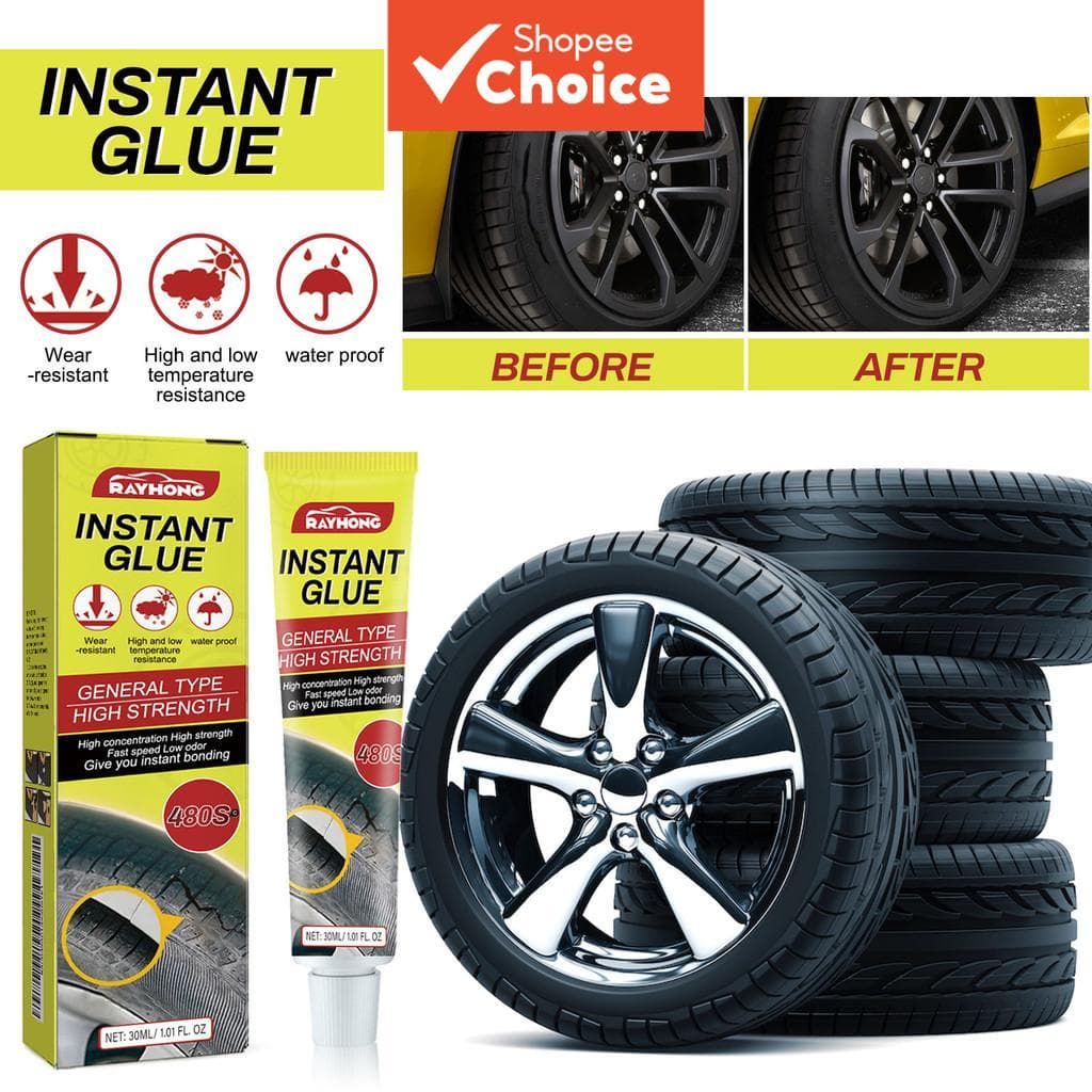 Cola De Reparo De Pneus De Cura Rápida Para Cuidados Com E Rodas Rachaduras Carro Atualizadas 50ml
