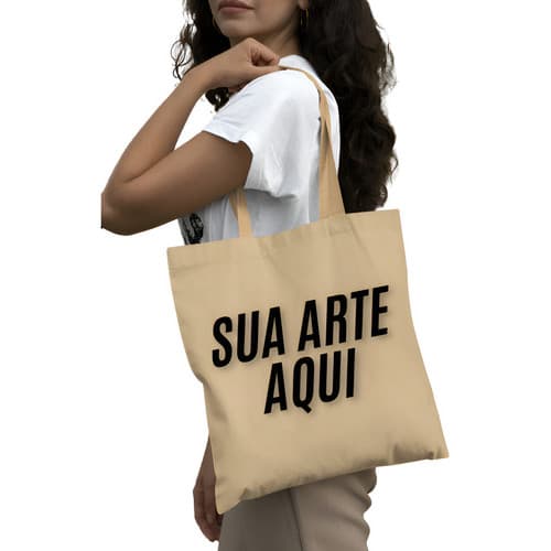 20 Sacolas Kit Ecobag Algodão Cru Tecido Pano Personalizada Bege Sacola Personalizada