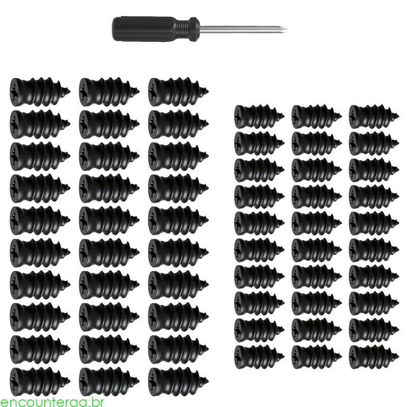 Encontrora 60 Peças Kit Reparo Pneu Plugues Borracha Chave Fenda Incluída Para Veículo