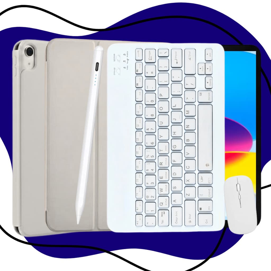 Kit Capa Smart Teclado Mouse E Caneta Para iPad 10,11 e A16 (11 Polegadas) Cinza Claro